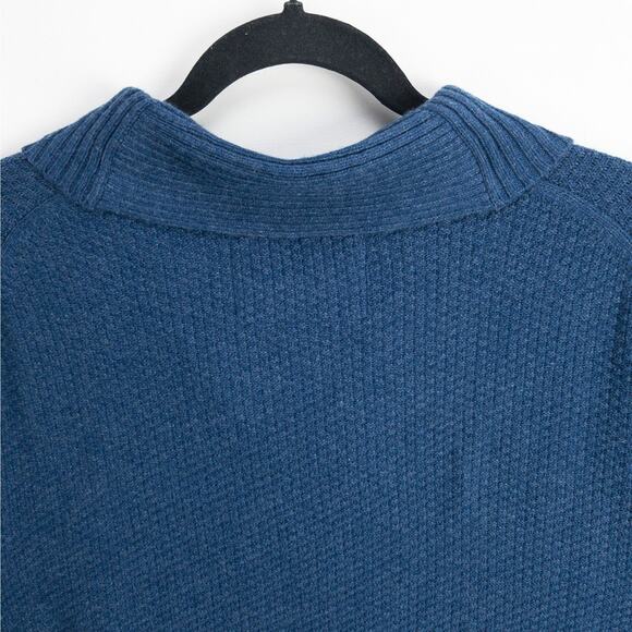 Jos. A. Bank Merino Wool Shawl Collar Sweater Men’s XL Slim Fit Navy Ribbed Knit - Picture 11 of 12